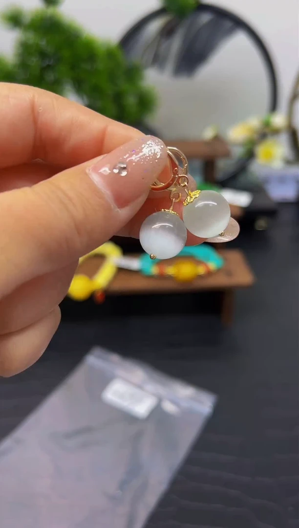 【闪购商品】碧玺猫眼耳饰14K金镶嵌耳饰E699