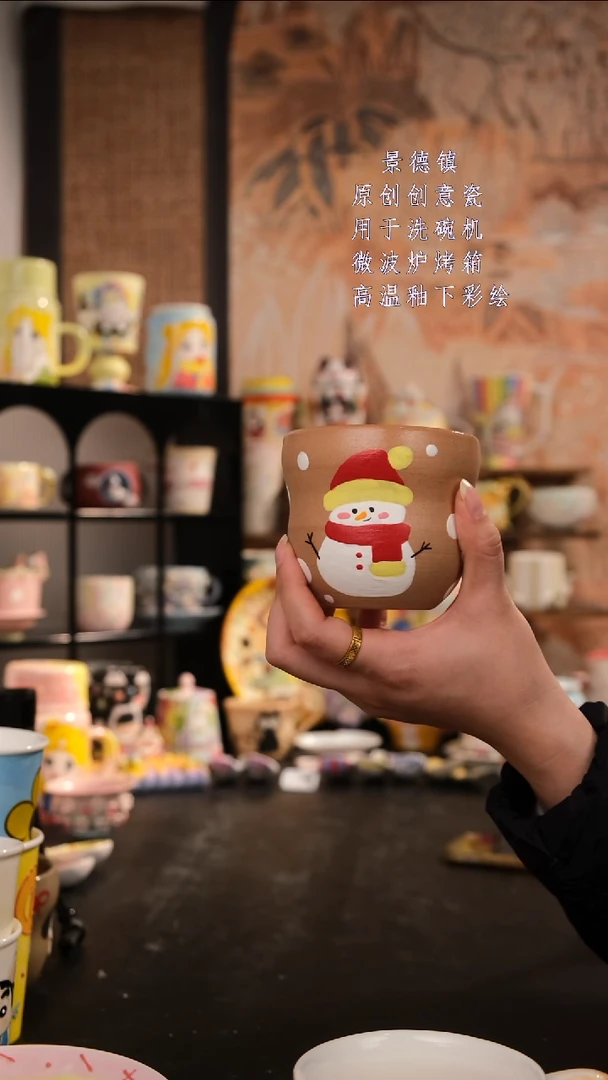 摆件陶旺的可以手工手绘设计师款