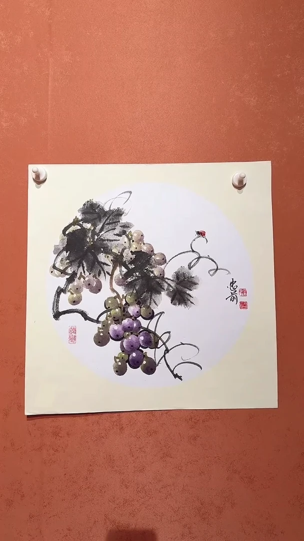 绘画一点五平尺圆花鸟画