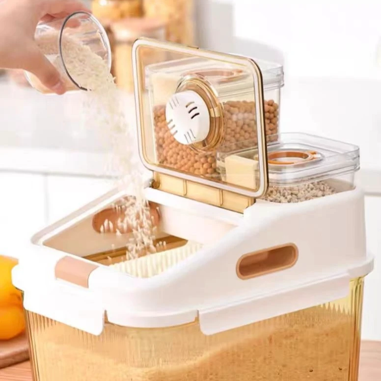 长方形竖纹高硼硅玻璃防潮米桶大容量保鲜盒7.5L