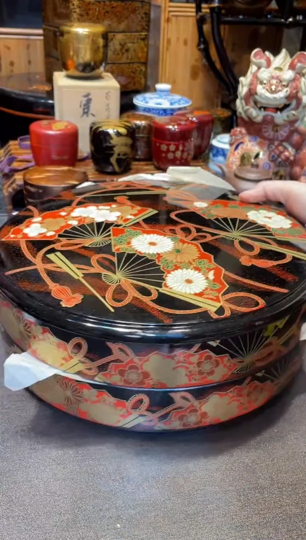 双层茶仓 大漆漆器大漆漆器大漆漆器