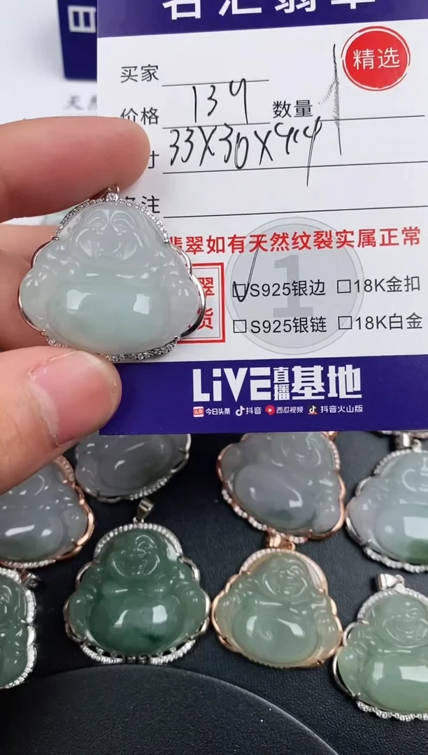 翡翠银S925镶嵌颈饰·