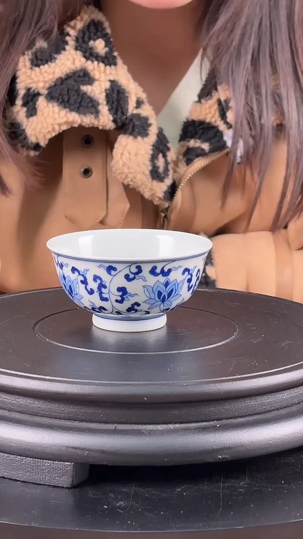 杯子陶瓷瑞林珍藏缠枝莲陶瓷单杯