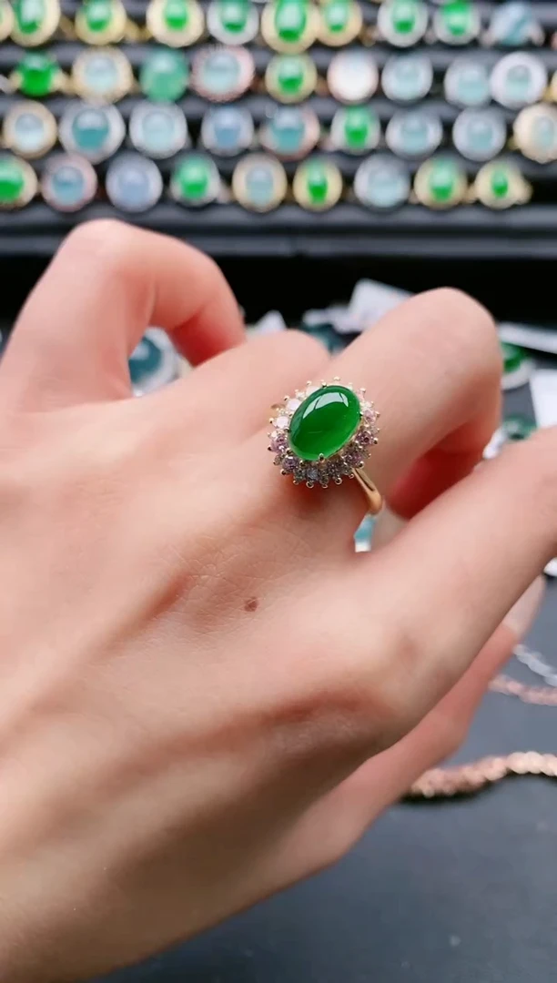 【闪购商品】翡翠戒指银S925镶嵌1111