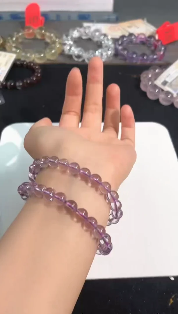 水晶手链未镶嵌44号玻利维亚紫水单圈7mm