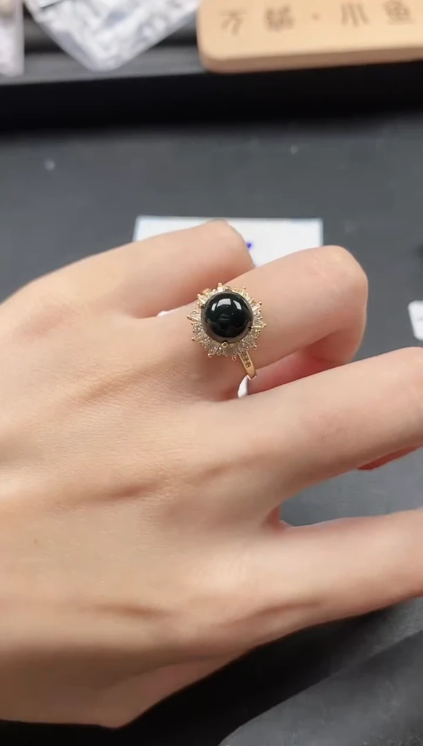 翡翠戒指银S925镶嵌51511