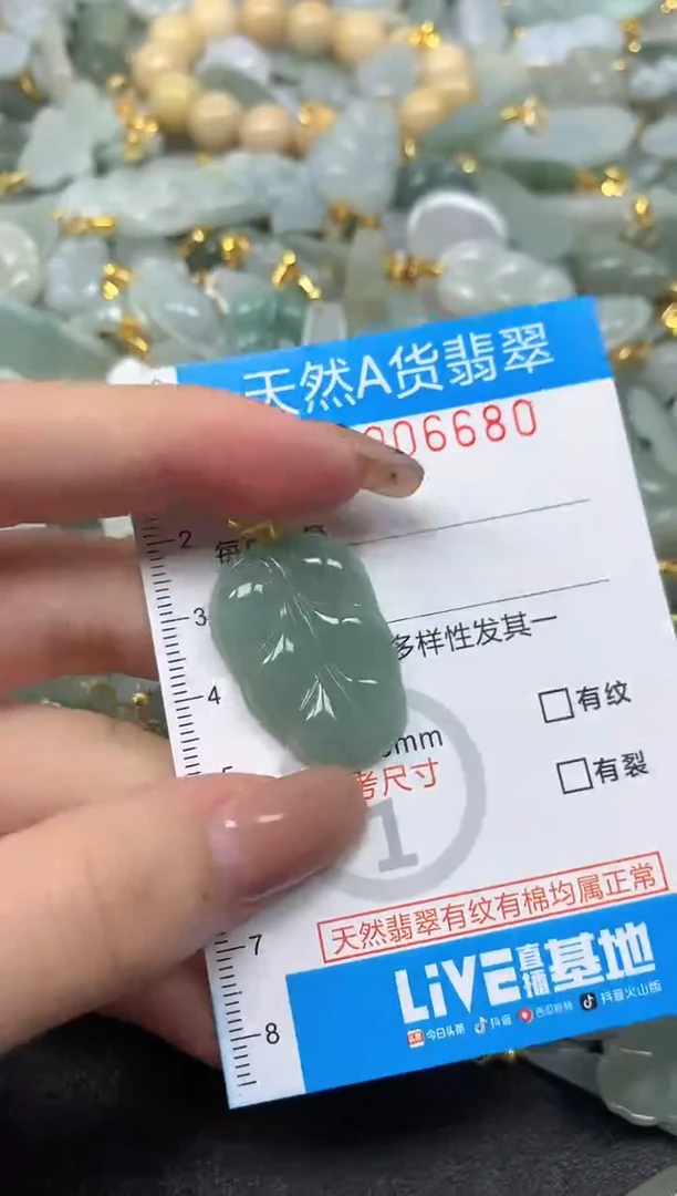 颈饰未镶嵌翡翠净货挂件-6680