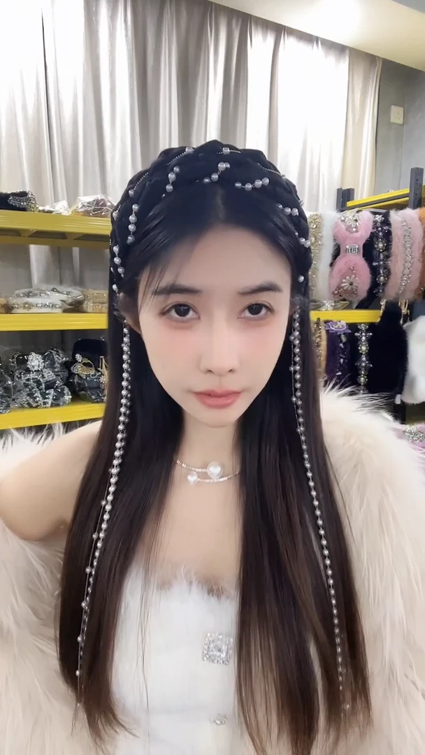 合金布艺珍珠发箍