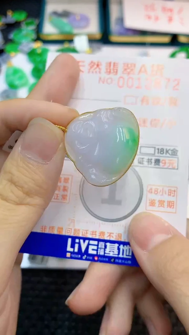 翡翠18K金镶嵌颈饰             1