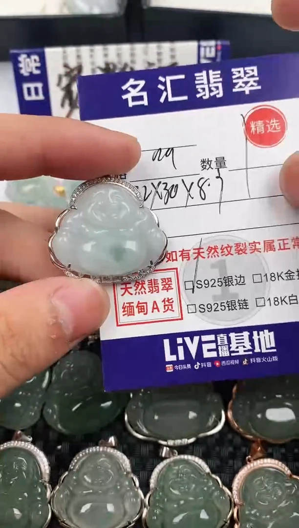 颈饰银S925镶嵌翡翠·