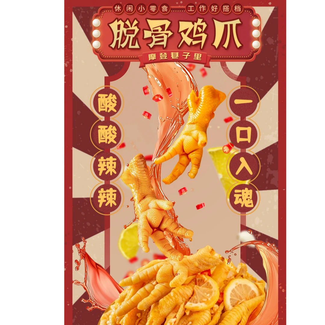 【买一斤送一斤】次日达网红酸辣柠檬无骨鸡爪