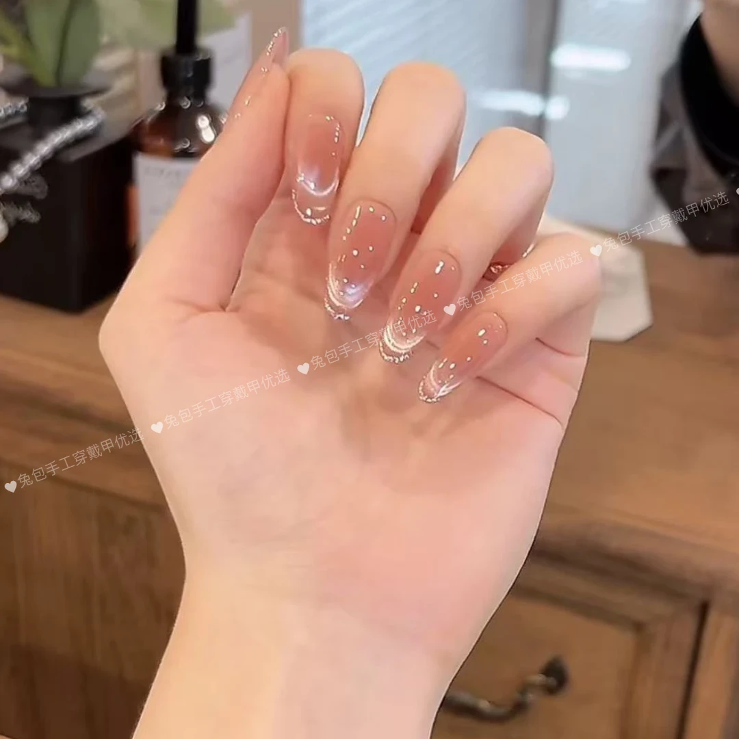 【轨迹】新款高品质纯手工穿戴甲美甲贴穿戴式光疗猫眼流行显白