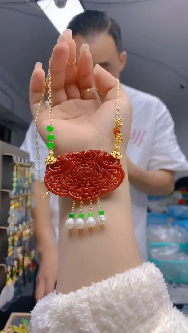 【闪购商品】翡翠耳饰合金415翡翠锁骨链