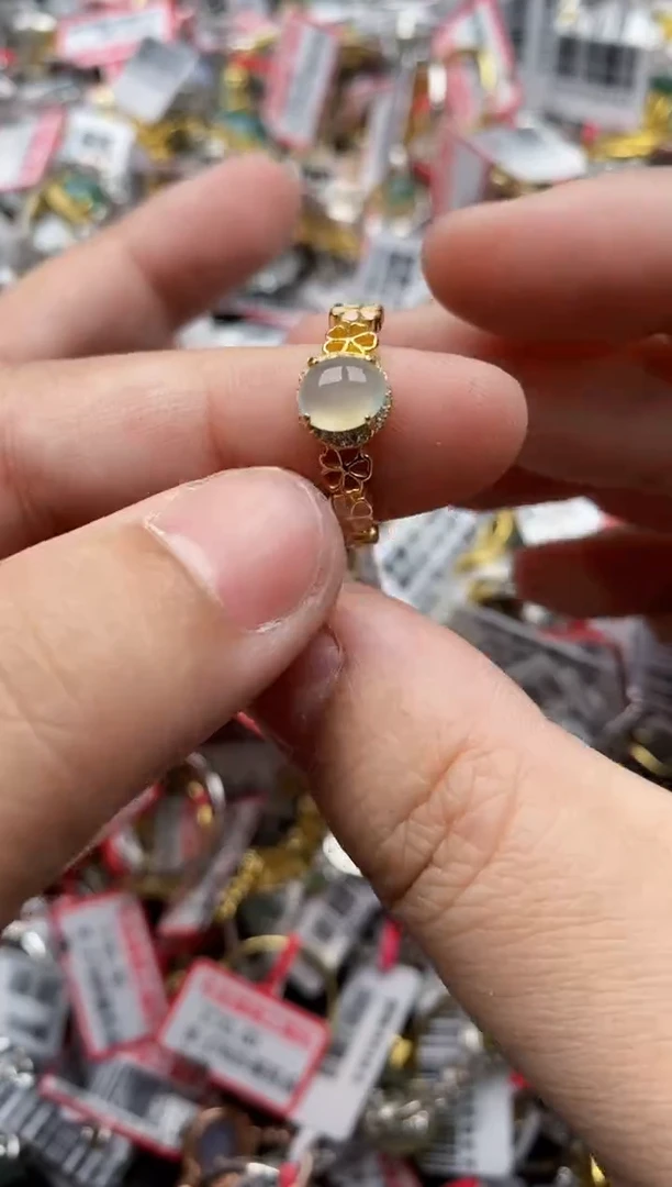 【闪购商品】翡翠戒指银S925镶嵌22222---1