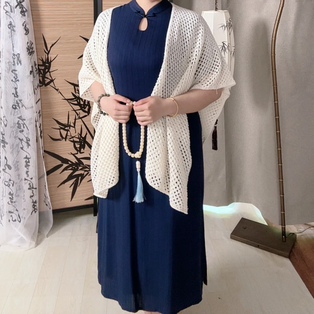 码加加旗袍搭子-51415浅色温柔气质旗袍外搭坎肩披肩开衫女