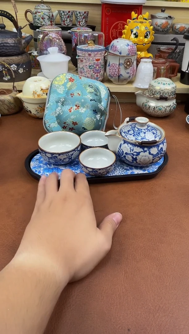 陶瓷茶具摆件旅行套组