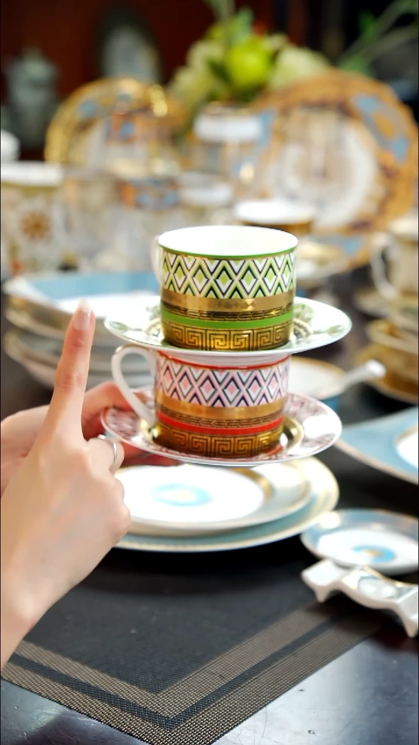 瓷片马克咖啡杯2杯2碟福利价混搭