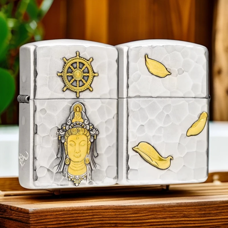 Zippo打火机蚊板镀银鎏金观心326DYJ1