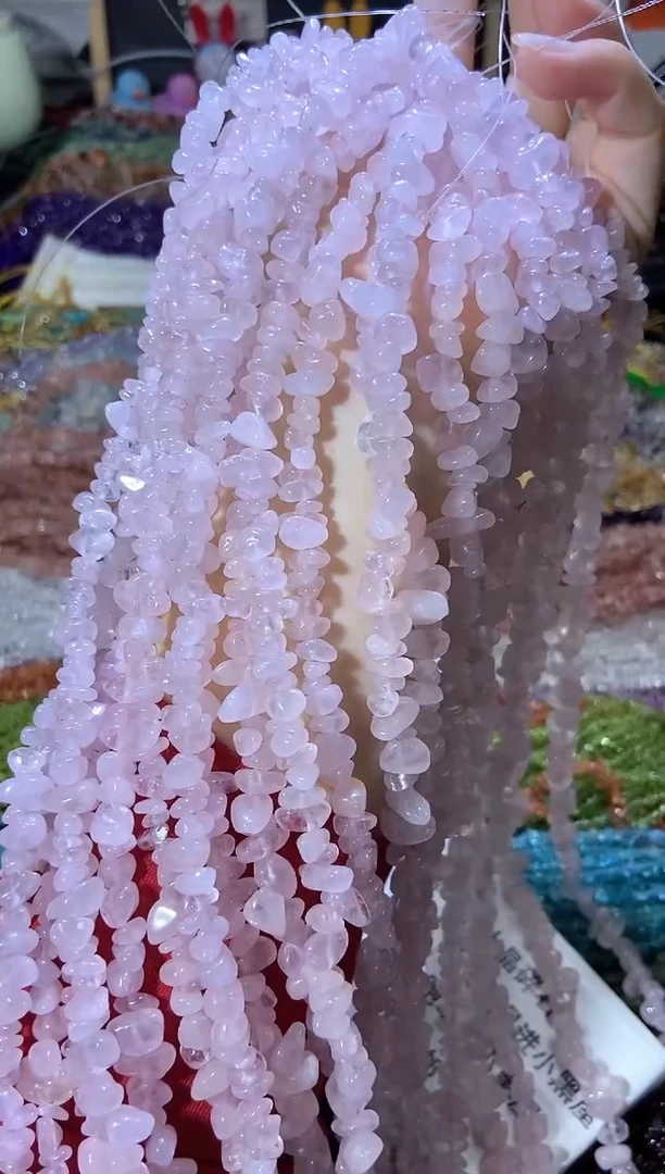 水晶珠宝半成品未镶嵌粉水晶