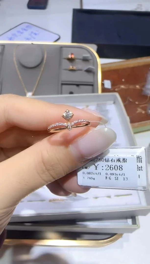 18K金镶嵌戒指/指环钻石2165