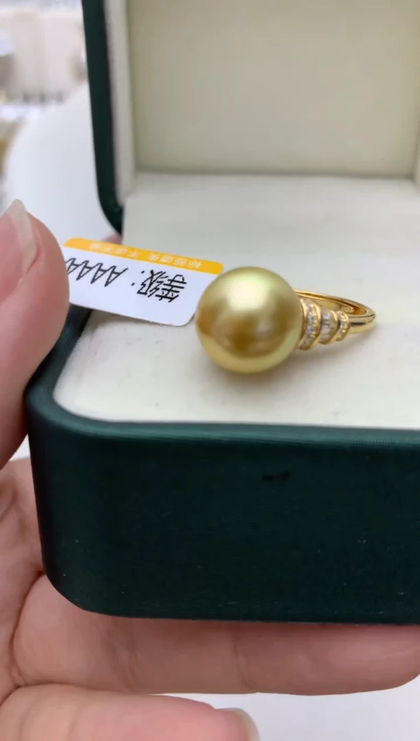 银S925镶嵌戒指海水珍珠e21
