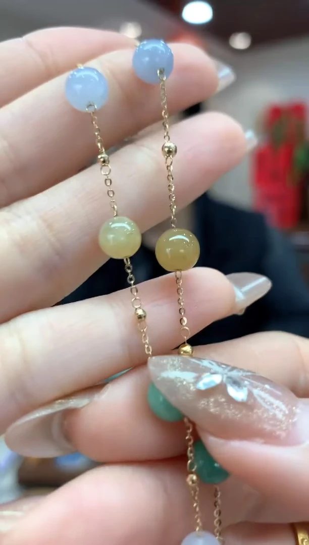 【闪购商品】翡翠手链18K金镶嵌手链多样性发货1件