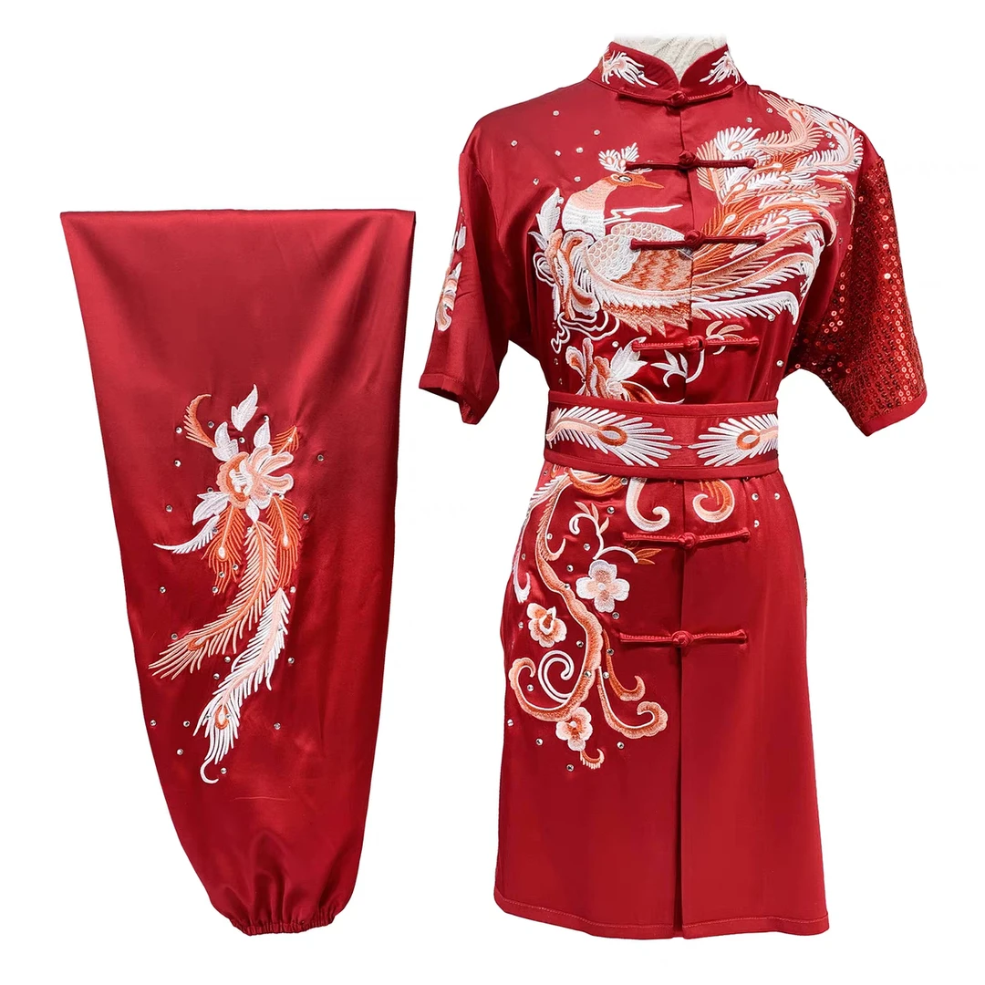刺绣凤凰武术比赛服装学生体考服高端定制