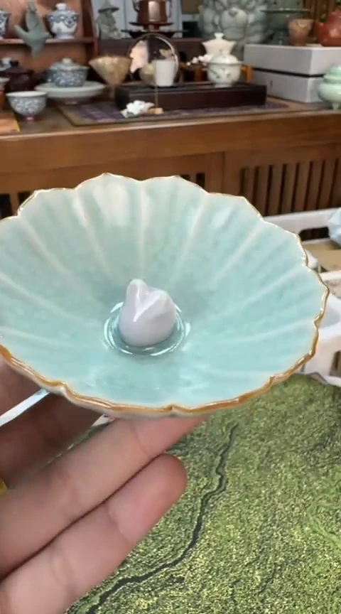 摆件茶具茶具茶具冰花兔杯粉文涛窑
