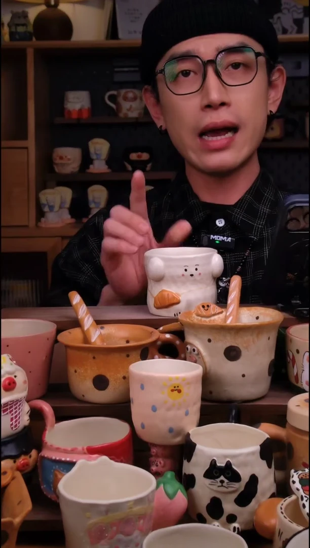杯子陶景德镇可爱设计师款陶瓷