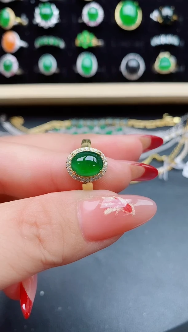 【闪购商品】翡翠戒指银S925镶嵌508050