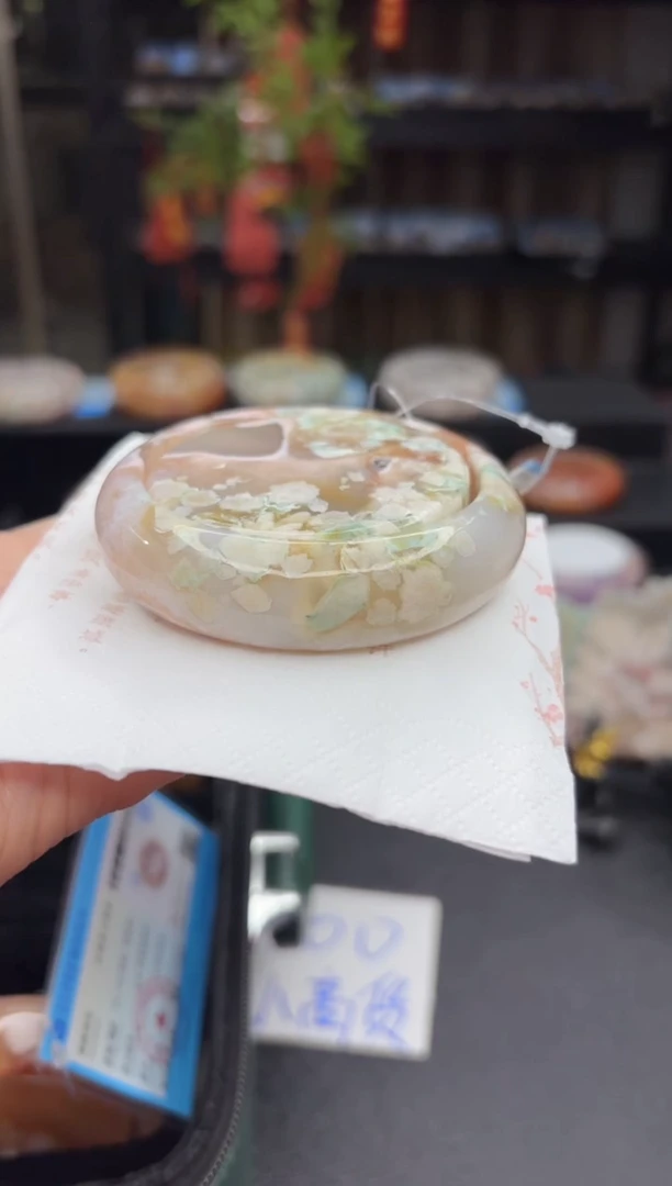 【闪购商品】石英质玉手镯未镶嵌616（56圈赠送镯心）