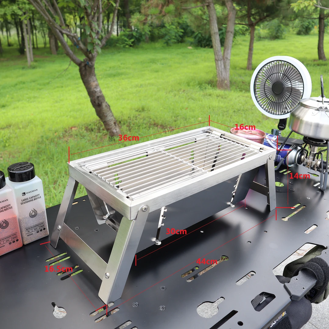 不锈钢烧烤炉36cm中号加大支架款烧烤架加厚折叠收纳便携户外露营
