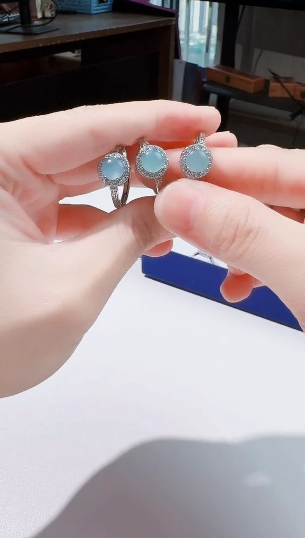 翡翠戒指14K金镶嵌翡翠戒指天然A货翡翠a货戒指多样性发货9129