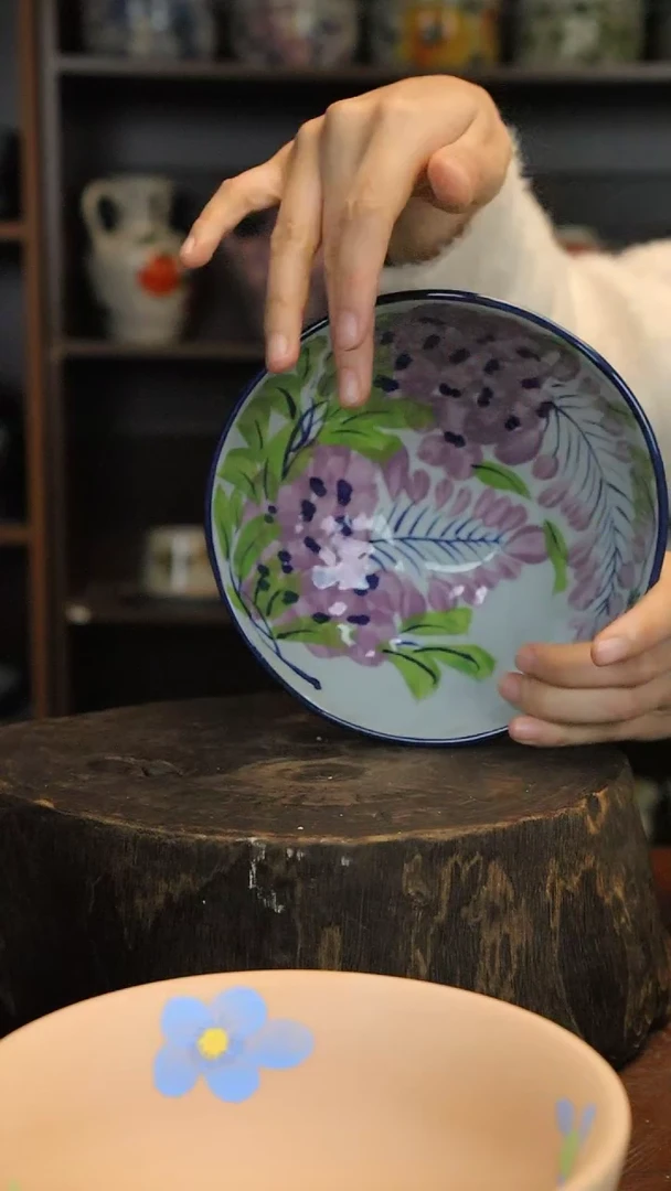 【闪购商品】椿野6.5寸锤纹小碗（紫藤）C040