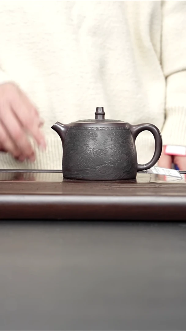 茶壶紫砂宜兴紫砂 莲花汉铎石红 钱兴芳 404
