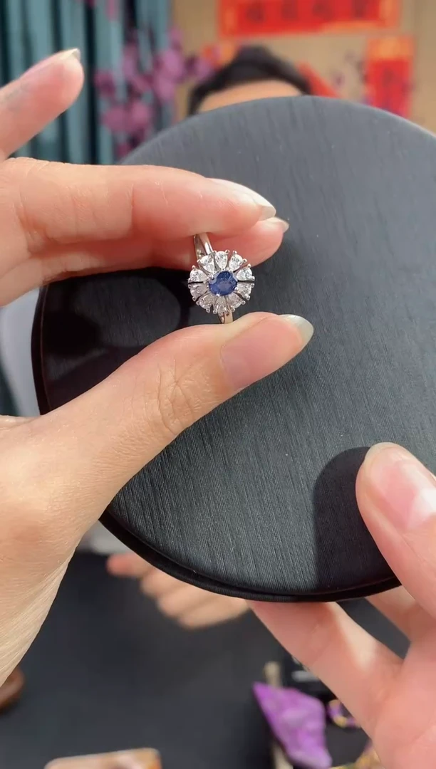 【闪购商品】蓝宝石戒指银S925镶嵌821