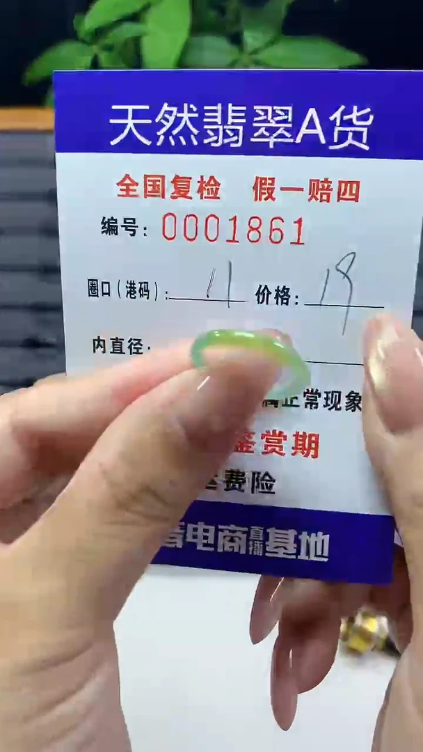 翡翠戒指未镶嵌1861天然翡翠A货