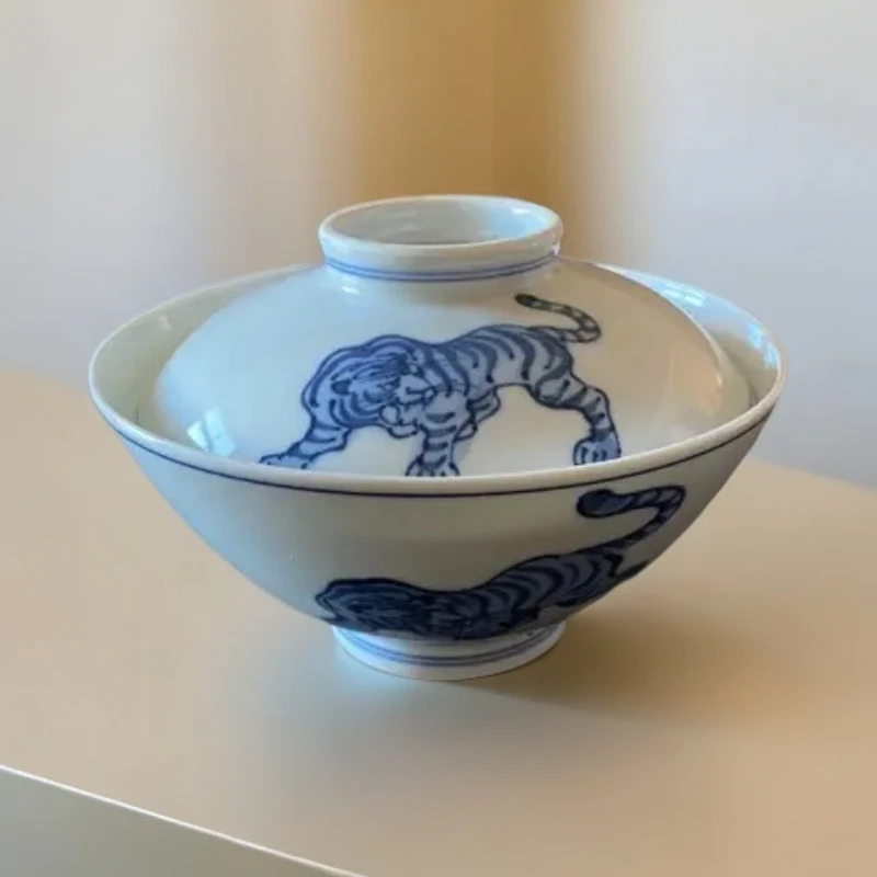 玲珑堂2661精品瓷器复古青花陶瓷功夫品茗斗笠杯