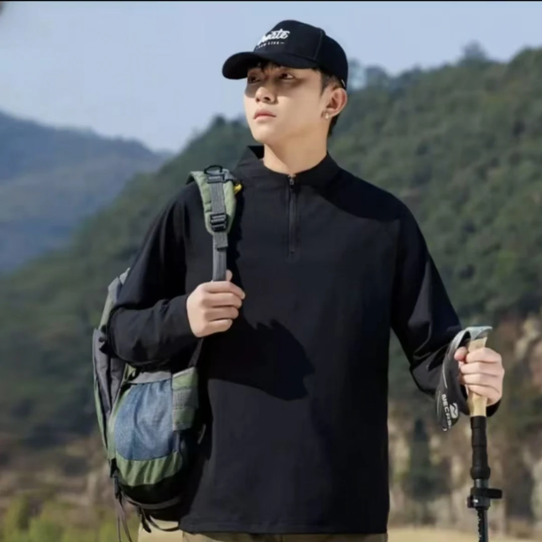 2025新款长袖磨绒半拉链T恤(D)(2)