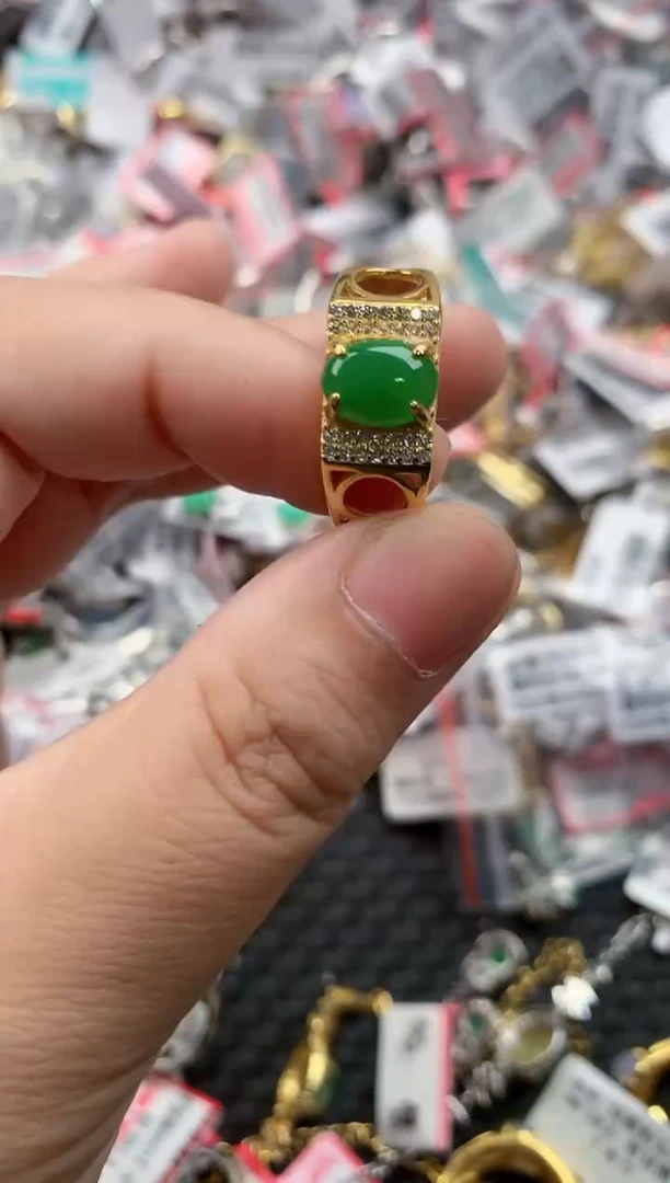 银S925镶嵌戒指翡翠555   9