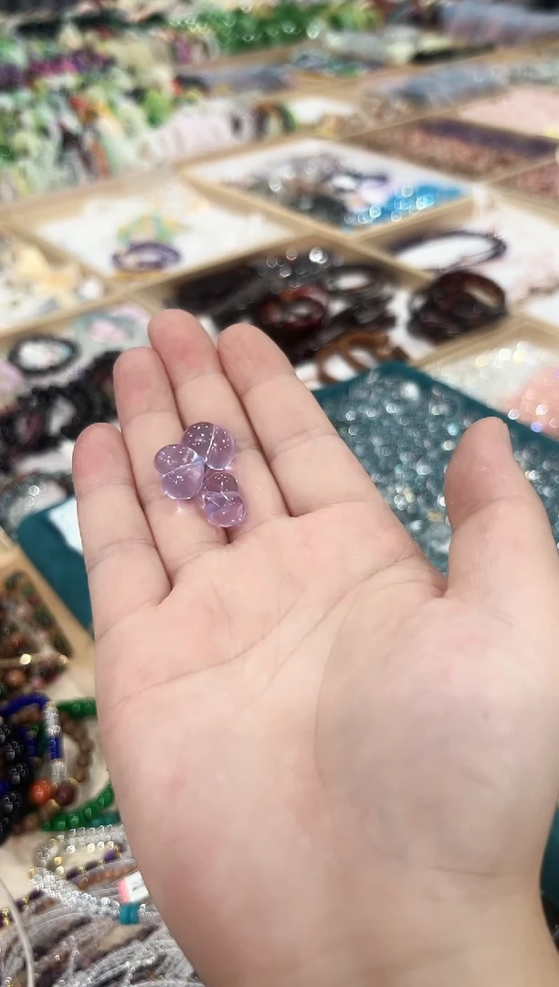 水晶珠宝半成品未镶嵌紫屁桃