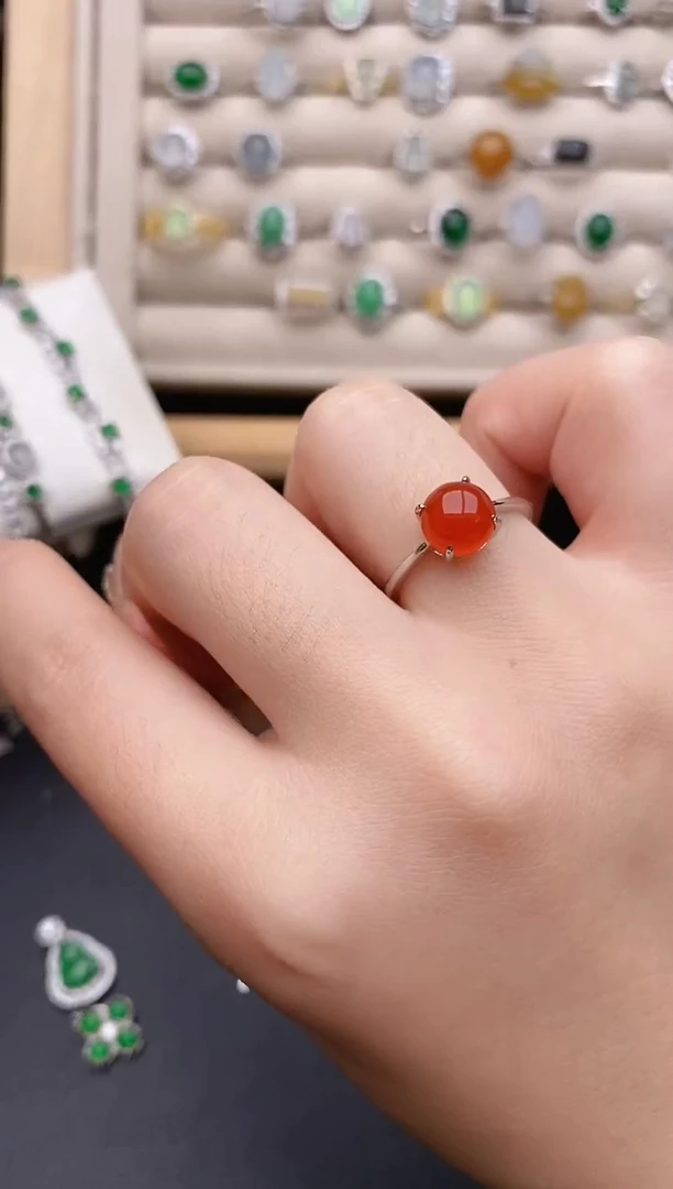 银S925镶嵌戒指玛瑙/玉髓0