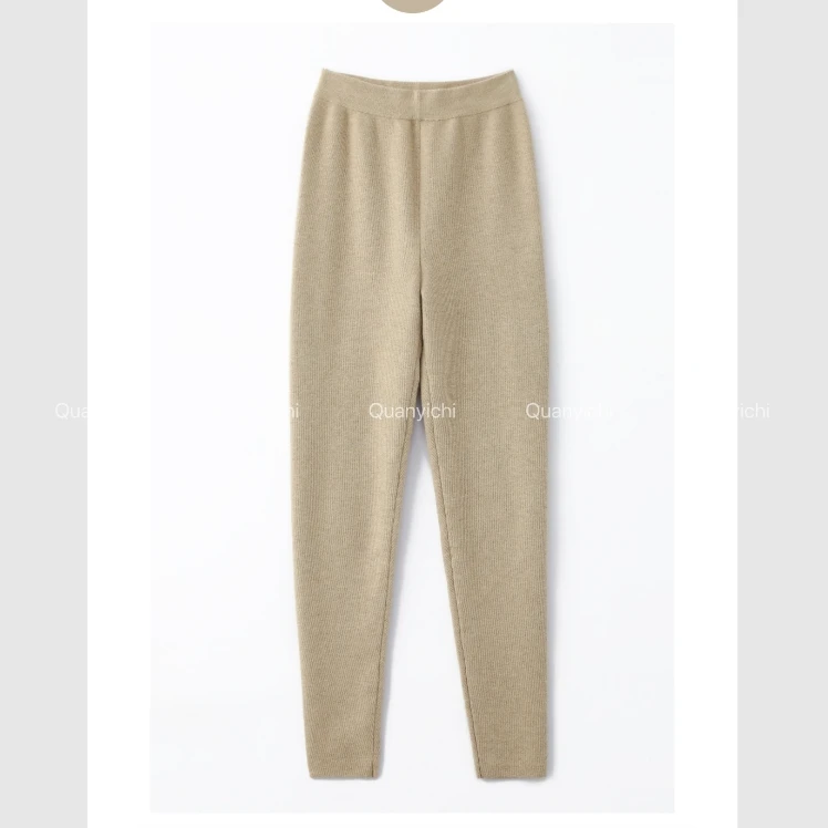 清【68-精纺打底〗100山羊绒女士加厚打底裤高腰显瘦显瘦