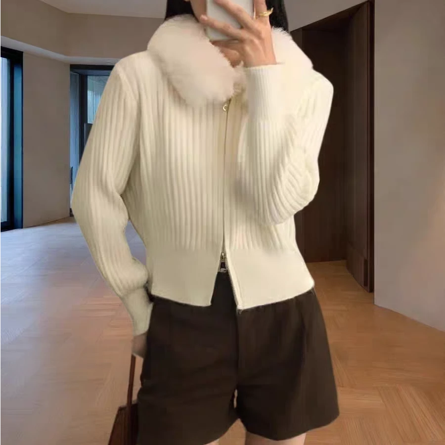 【静姐家】1199韩系休闲百搭毛呢温柔风网红毛衣针织上衣