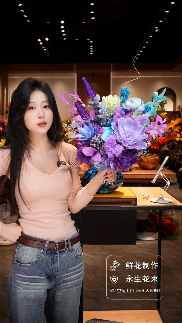 手工艺品琉璃手工花器花束空运包邮送货上门-以图片为准