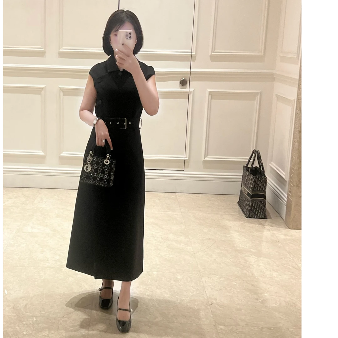 （6630）款 千金必备西装领单排扣A字连衣裙