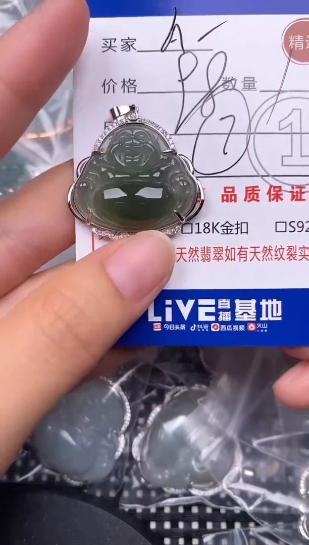 翡翠银S925镶嵌颈饰A*丽挂件