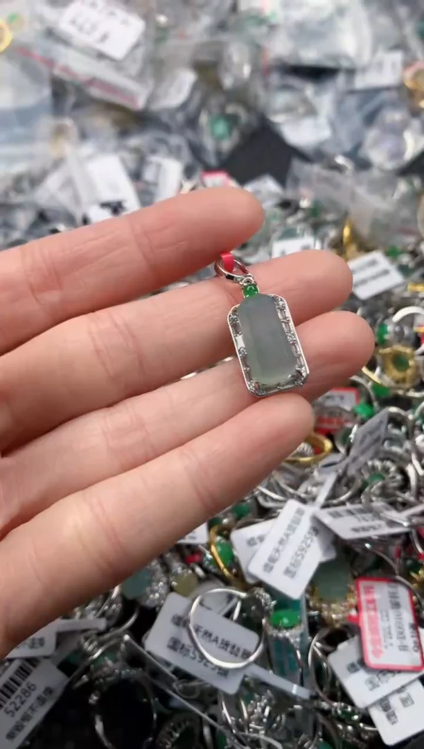 银S925镶嵌戒指翡翠1                         3