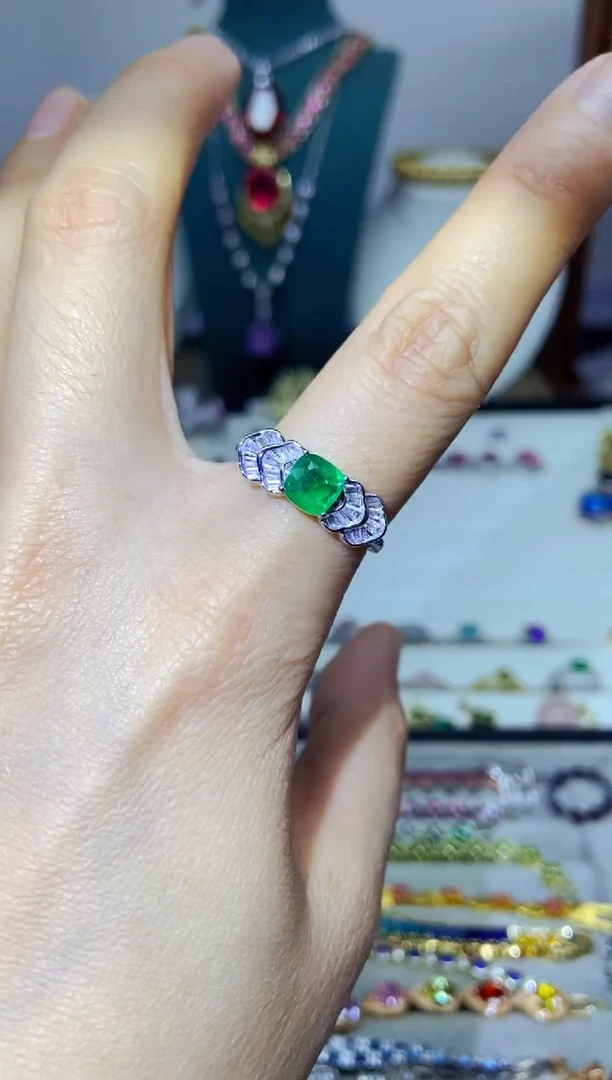 银S925镶嵌戒指烟晶39