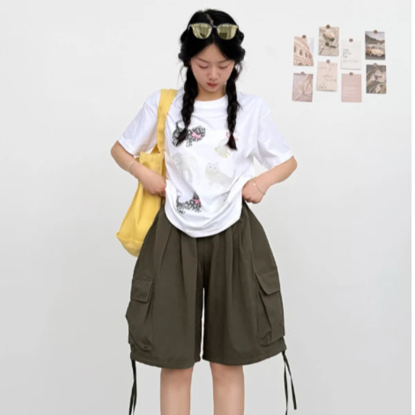 Gesamy格桑米全棉工装中裤25W-G284